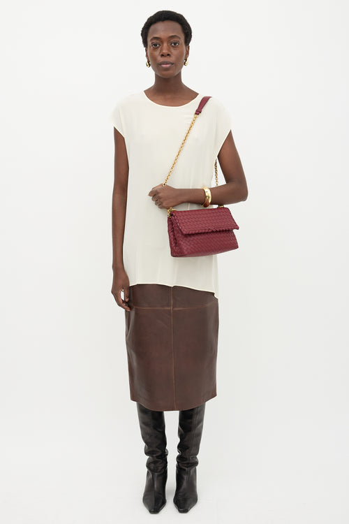 Bottega Veneta Intrecciato Leather Small Olimpia Bag