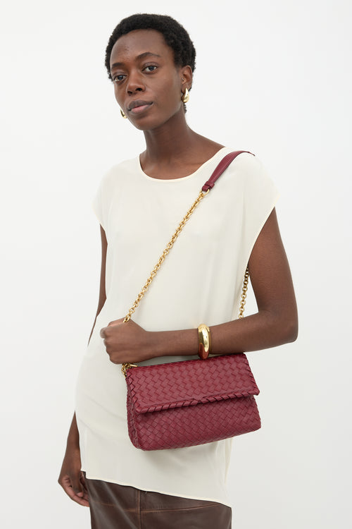 Bottega Veneta Intrecciato Leather Small Olimpia Bag