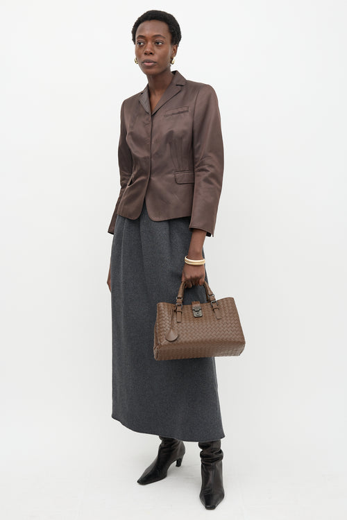 Bottega Veneta Intrecciato Leather Small Roma Bag