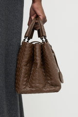 Bottega Veneta Intrecciato Leather Small Roma Bag