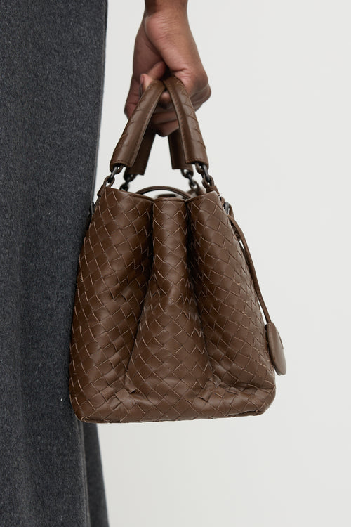 Bottega Veneta Intrecciato Leather Small Roma Bag