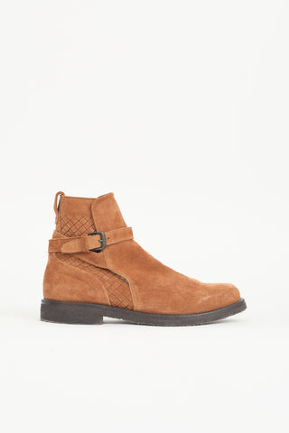 Bottega Veneta Intrecciato Shearling Boot