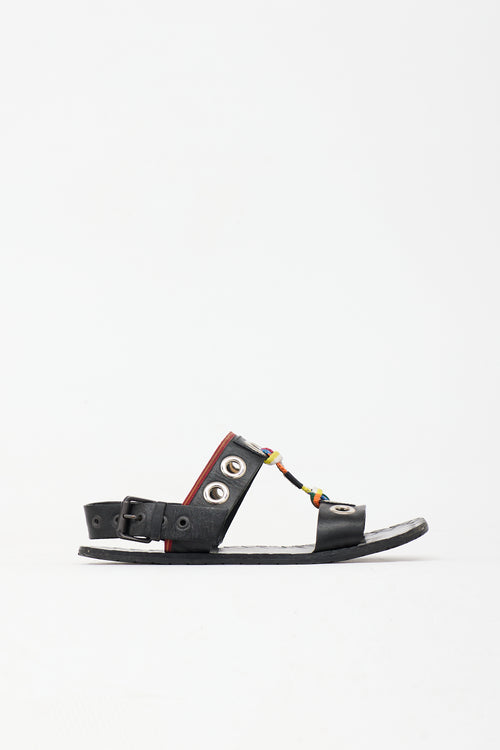 Bottega Veneta Leather Grommet Sandal