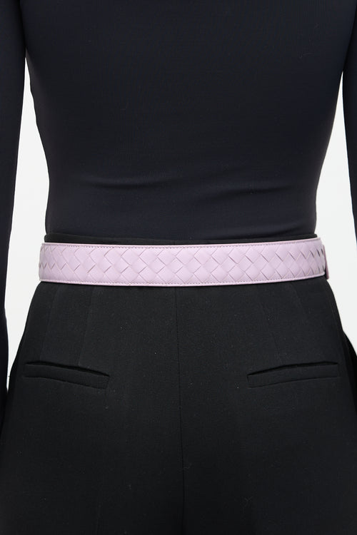 Bottega Veneta Leather Intrecciato Belt