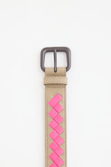 Bottega Veneta Leather Intrecciato Belt