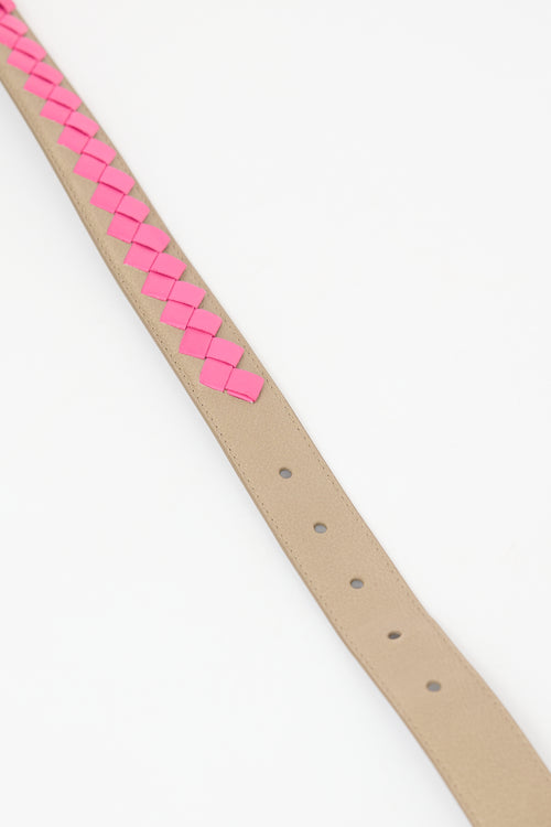 Bottega Veneta Leather Intrecciato Belt
