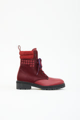 Bottega Veneta Leather Intrecciato Combat Boot