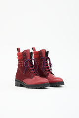 Bottega Veneta Leather Intrecciato Combat Boot