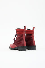 Bottega Veneta Leather Intrecciato Combat Boot