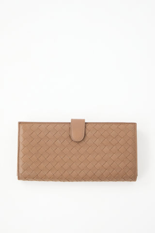Bottega Veneta Leather Intrecciato Long Wallet