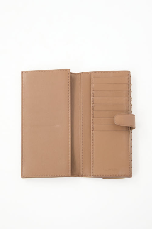 Bottega Veneta Leather Intrecciato Long Wallet