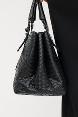 Bottega Veneta Leather Intrecciato Medium Roma Bag