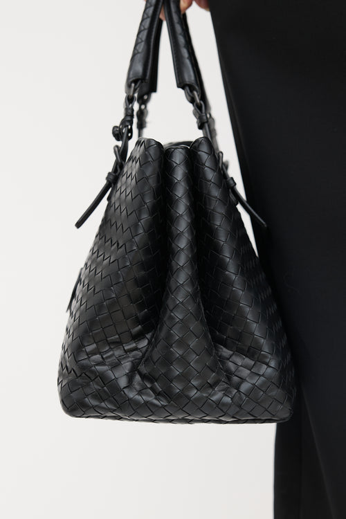 Bottega Veneta Leather Intrecciato Medium Roma Bag