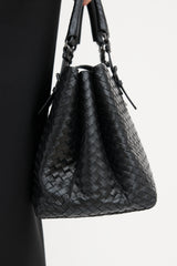 Bottega Veneta Leather Intrecciato Medium Roma Bag