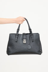 Bottega Veneta Leather Intrecciato Medium Roma Bag