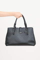 Bottega Veneta Leather Intrecciato Medium Roma Bag