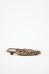 Bottega Veneta Leather Intrecciato Slingback Sandal