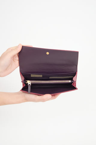 Bottega Veneta Leather Intreccio Long Wallet