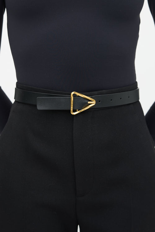 Bottega Veneta Leather Triangle Buckle Belt