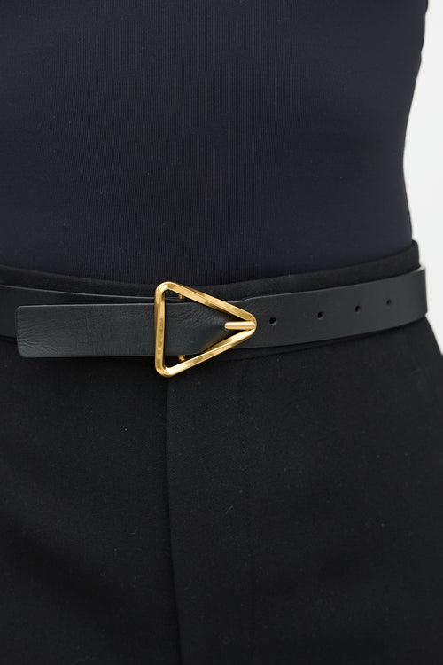 Bottega Veneta Leather Triangle Buckle Belt