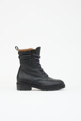 Bottega Veneta Leather & Shearling Combat Boot