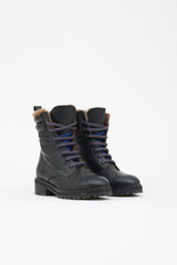 Bottega Veneta Leather & Shearling Combat Boot