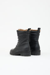 Bottega Veneta Leather & Shearling Combat Boot