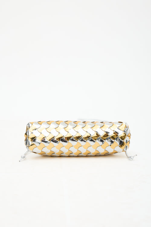 Bottega Veneta Metallic Patent Mini Pouch Bag