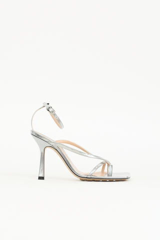 Bottega Veneta Mirror Leather Stretch Sandal