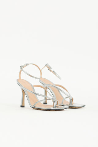 Bottega Veneta Mirror Leather Stretch Sandal