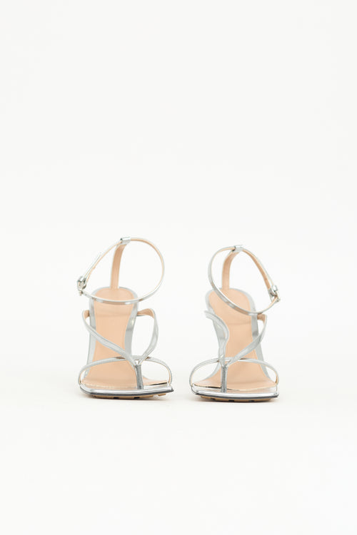 Bottega Veneta Mirror Leather Stretch Sandal