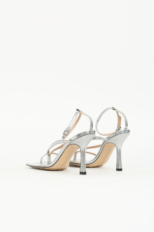 Bottega Veneta Mirror Leather Stretch Sandal
