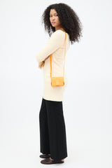 Bottega Veneta Orange Leather Intreccio Mini Cassette Bag