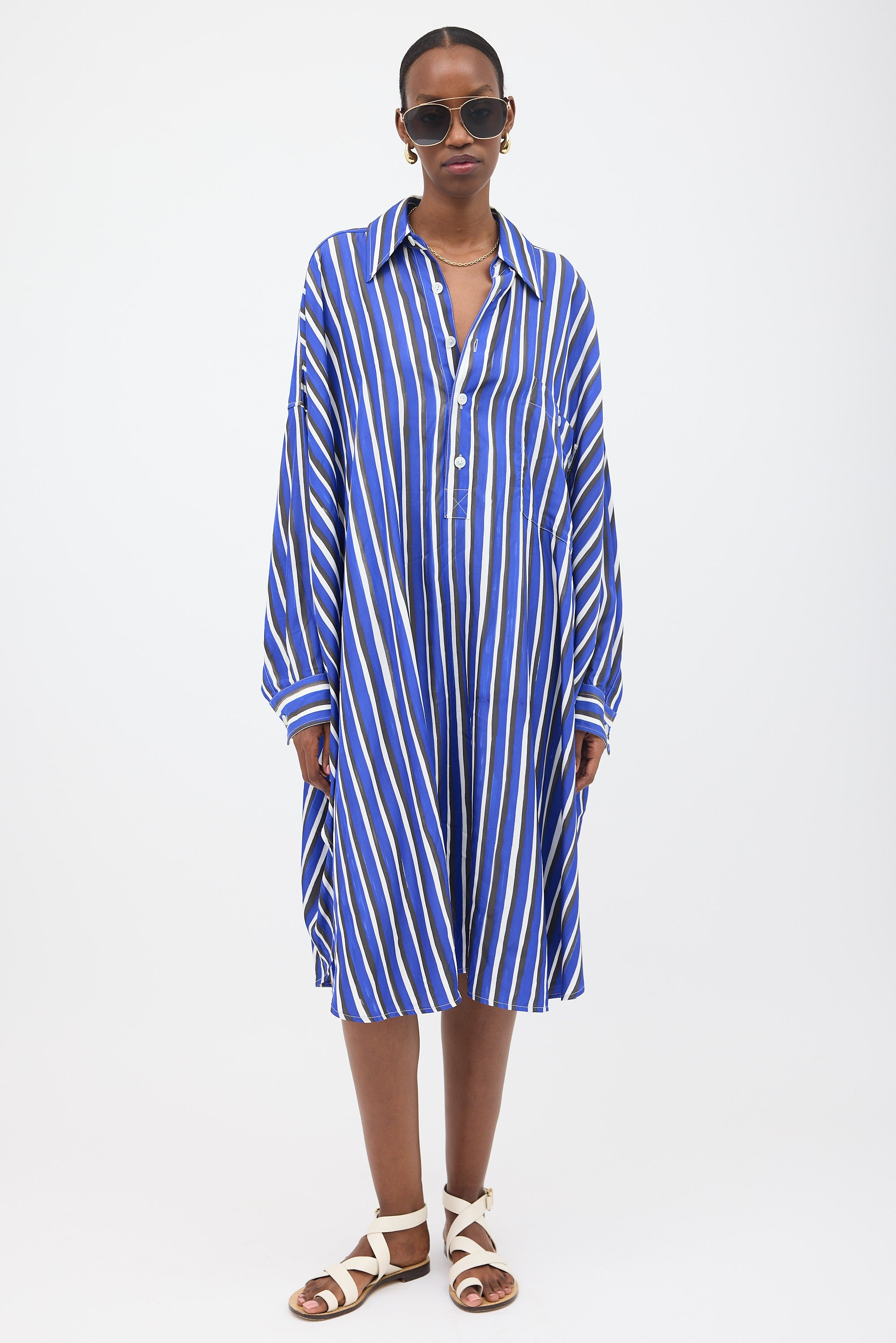 oversized striped shirt dress Mia Oversized Shirt Dress- Multi Stripe Baacal