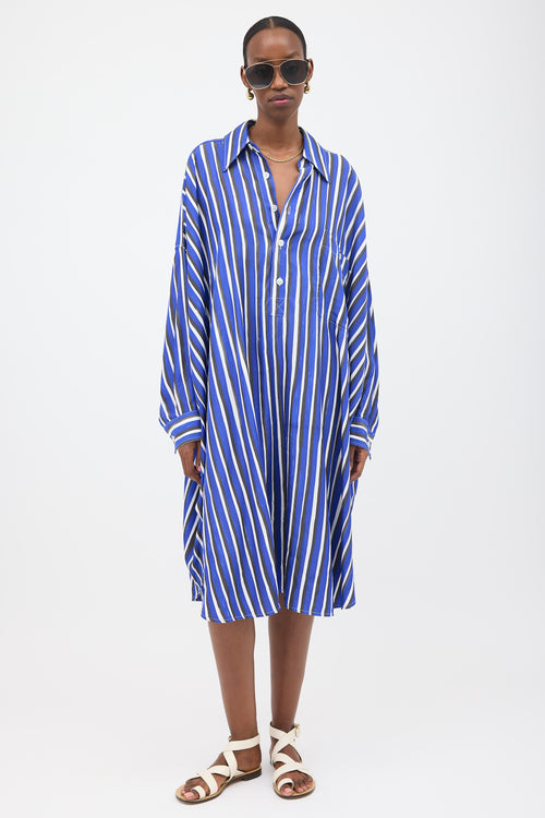Bottega Veneta Oversized Striped Shirt Dress
