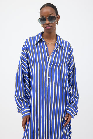 Bottega Veneta Oversized Striped Shirt Dress