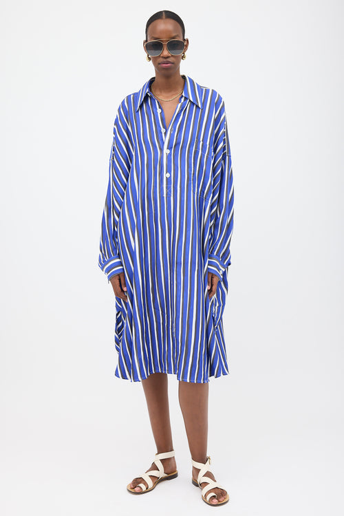 Bottega Veneta Oversized Striped Shirt Dress
