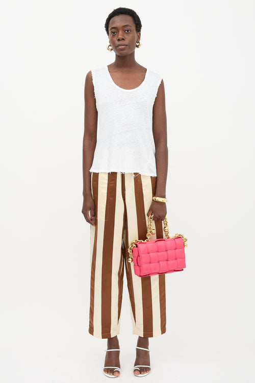 Padded Leather Chain Cassette Bag