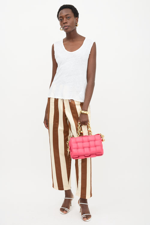 Padded Leather Chain Cassette Bag