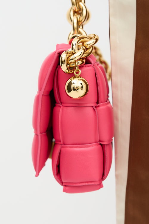 Padded Leather Chain Cassette Bag