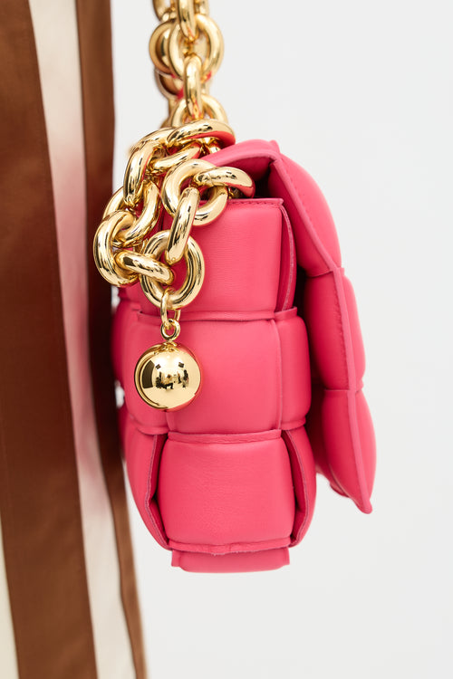 Padded Leather Chain Cassette Bag