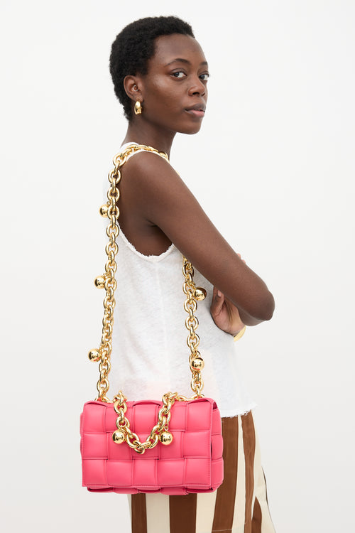 Padded Leather Chain Cassette Bag