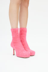 Bottega Veneta Pink Terry The Bold Platform Boot