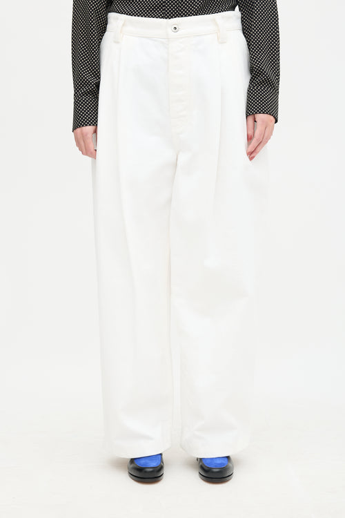 Bottega Veneta Pleated Wide Leg Jeans