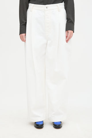 Bottega Veneta Pleated Wide Leg Jeans