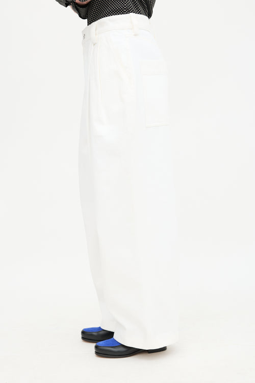 Bottega Veneta Pleated Wide Leg Jeans