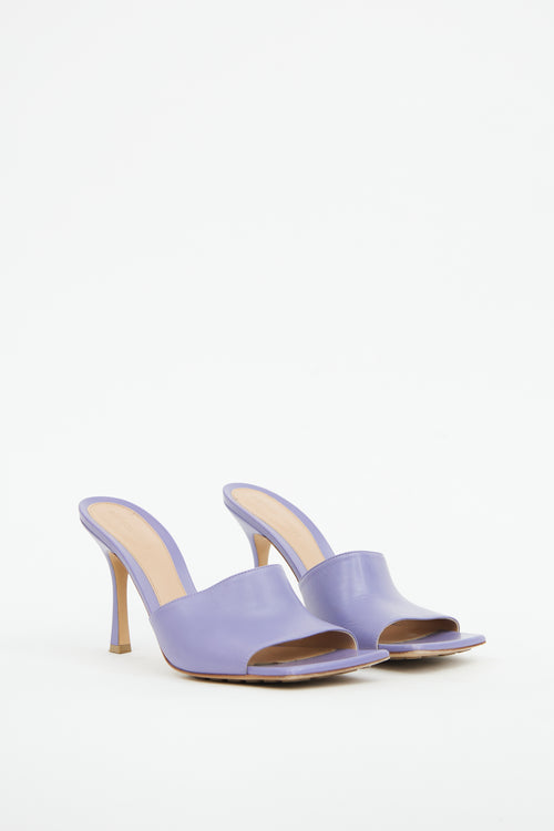 Bottega Veneta Purple Leather Stretch Mule