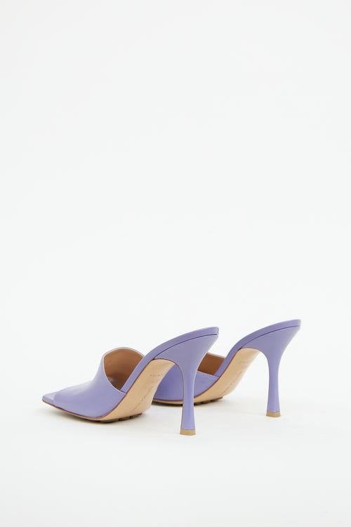 Bottega Veneta Purple Leather Stretch Mule