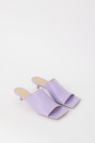 Bottega Veneta Purple Leather Stretch Mule