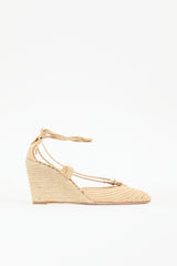 Bottega Veneta Raffia Espadrille Wedge Sandal